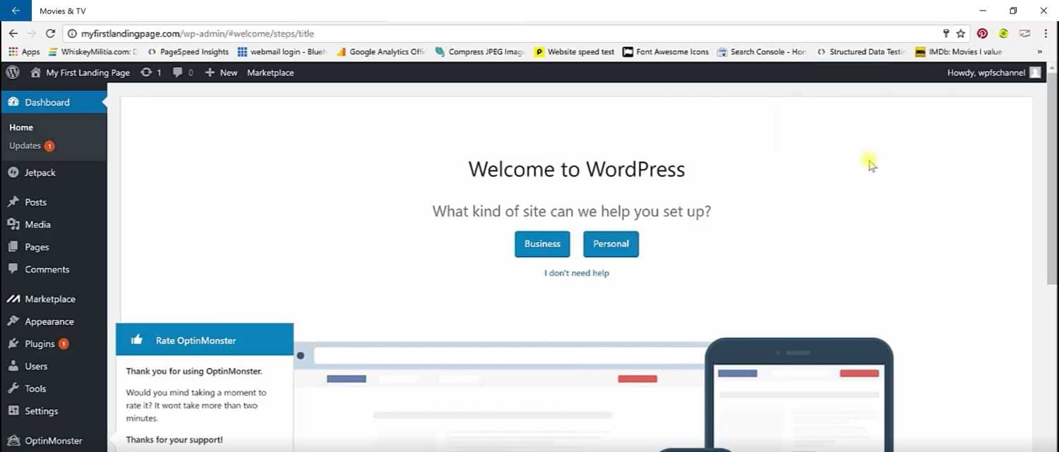 Wordpress-Dashboard